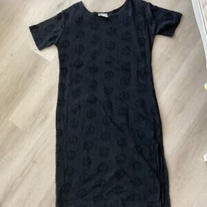 De Rotchild Plus Womens Black Open Knit Shift Dress